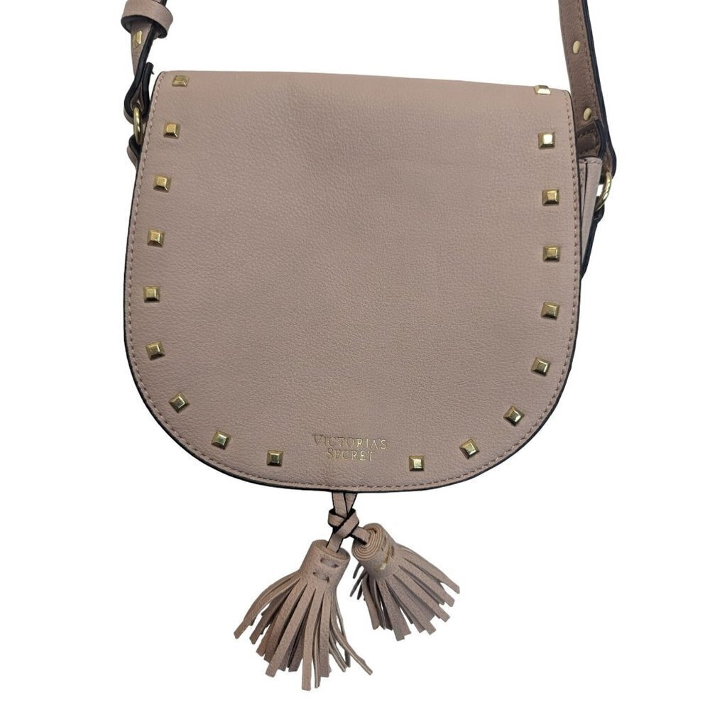 Victorias Secret Festival CROSSBODY Tassel Gold Studded Purse Tote Handbag Pink